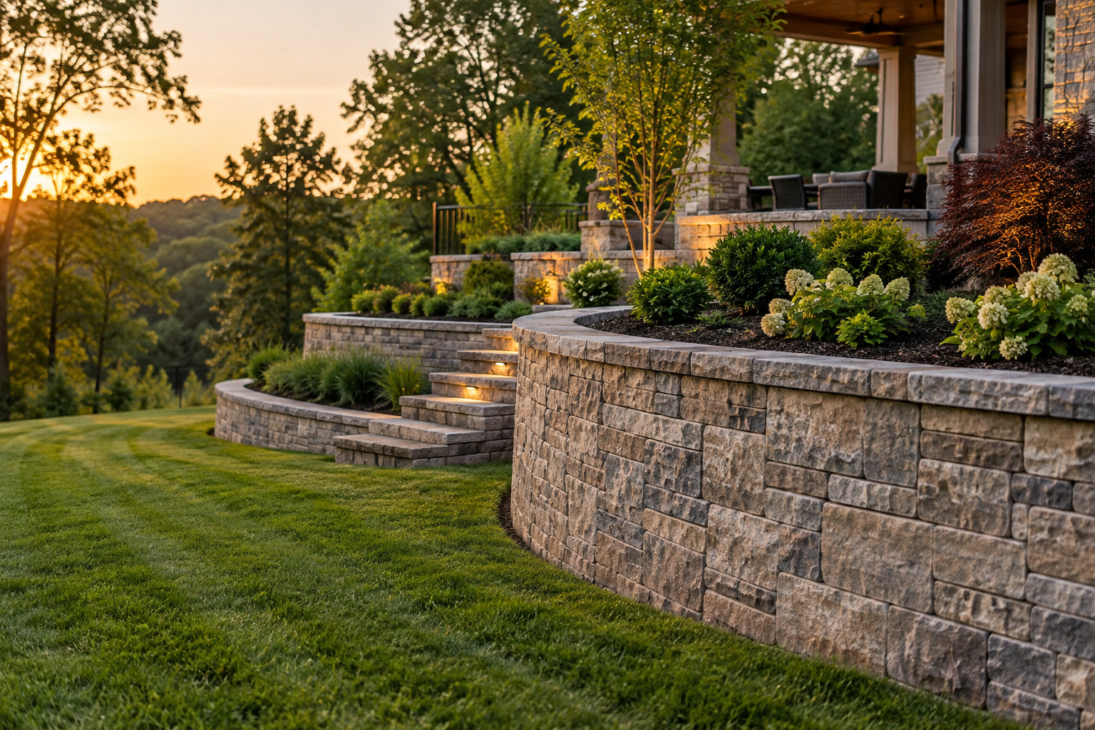 retaining walls for drainage and erosion control